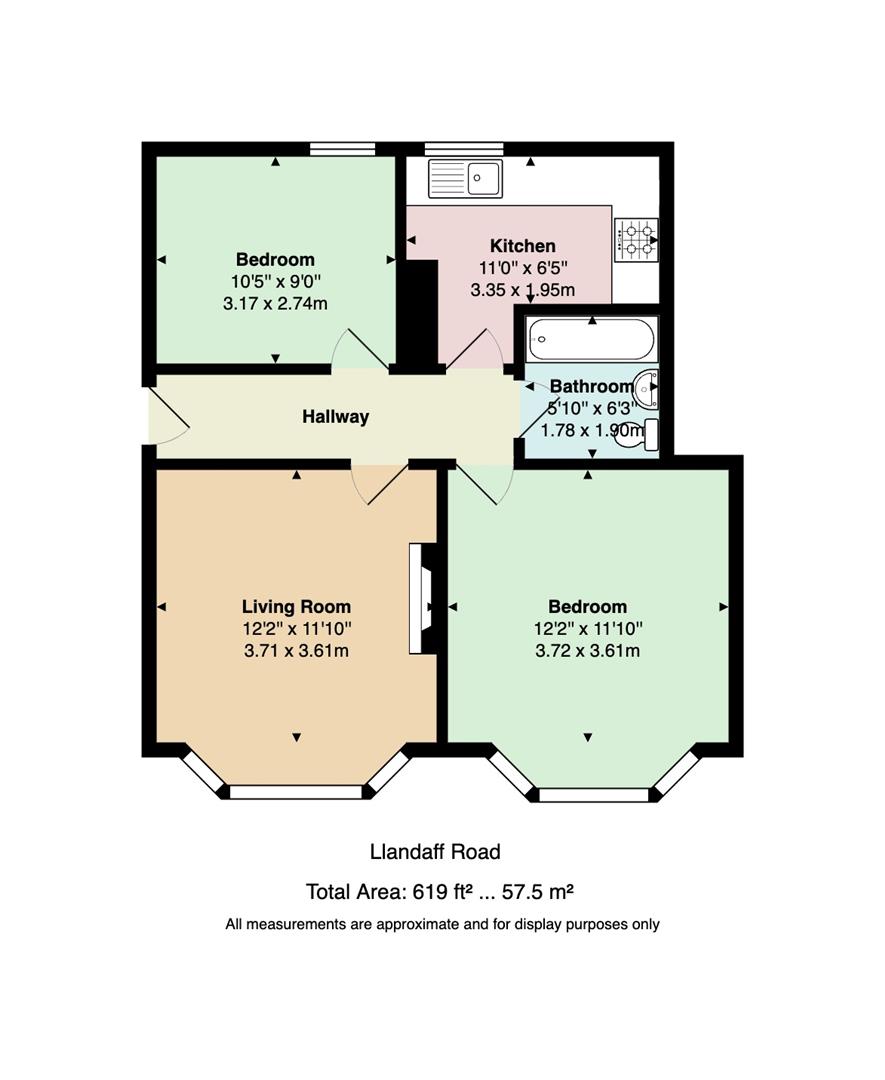 Floorplan for Llandaff Road, Pontcanna, Cardiff